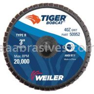 Weiler 50952 3" BobCat Mini Abrasive Flap Disc Conical Type 29 Type R Mount 40 Z