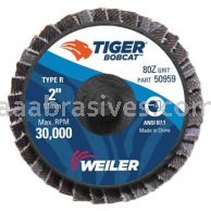 Weiler 50959 2" BobCat Mini Abrasive Flap Disc Flat Type 27 Type R Mount 80 Z