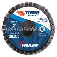 Weiler 50960 2" BobCat Mini Abrasive Flap Disc Flat Type 27 Type R Mount 120 Z