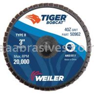 Weiler 50962 3" BobCat Mini Abrasive Flap Disc Flat Type 27 Type R Mount 40 Z