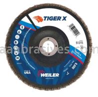 Weiler 51215 7" Tiger X Flap Disc Conical Type 29 Phenolic Backing 36 Z 7/8" Arbor Hole