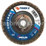 Weiler 51227 4-1/2" Tiger X Flap Disc Flat Type 27 Phenolic Backing 60 Z 5/8-11" Arbor Hole