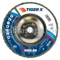 Weiler 51241 6" Tiger X Flap Disc Angled Type 29 Phenolic Backing 40 Z 5/8-11" Arbor Hole