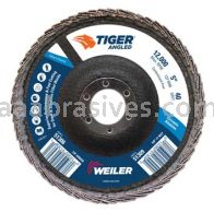 Weiler 51306 5 Tiger Angled Radial Zirc Flap Disc 40 Z 7/8 Arbor Hole