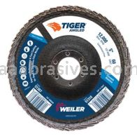 Weiler 51307 5 Tiger Angled Radial Zirc Flap Disc 60 Z 7/8 Arbor Hole