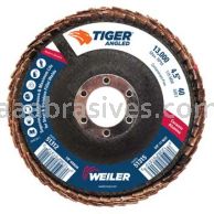 Weiler 51312 4-1/2 Tiger Angled Radial Ceramic Flap Disc 40C 7/8 Arbor Hole