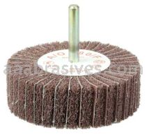 Weiler 54507 3" x 1" Non-Woven Stem-Mounted Interleaf Flap Wheel 180 AO 1/4" Stem