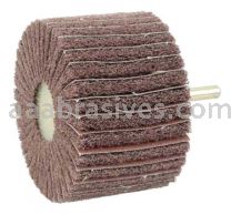 Weiler 54509 3" x 2" Non-Woven Stem-Mounted Interleaf Flap Wheel 120 AO 1/4" Stem