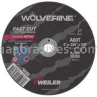 Weiler 56080 4" x .035" Wolverine Type 1 Cut-Off Wheel A60T 3/8" AH
