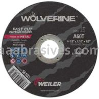 Weiler 56103 4-1/2" x 1/16" Wolverine Type 1 Cut-Off Wheel A60T 7/8" AH