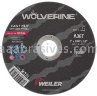 Weiler 56118 5" x 1/16" Wolverine Type 1 Cut-Off Wheel A36T 7/8" AH