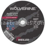Weiler 56271 4" x .035" Wolverine Type 1 Cut-Off Wheel A60T 5/8" AH