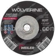 Weiler 56385 4-1/2" x 3/32" Wolverine Type 27 Cutting Wheel A24T 5/8"-11 Nut