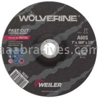 Weiler 56391 7" x .060" Wolverine Type 27 Thin Cutting Wheel A60S 7/8" AH