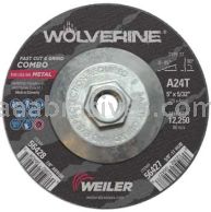 Weiler 56427 5" x 1/8" Wolverine Type 27 Cut/Grind Combo Wheel A24T 5/8"-11 Nut