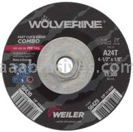 Weiler 56429 4-1/2" x 1/8" Wolverine Type 27 Cut/Grind Combo Wheel A24T 5/8"-11 Nut