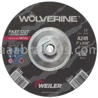 Weiler 56477 7" x 3/32" Wolverine Type 27 Cutting Wheel A24R 5/8"-11 Nut