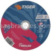 Weiler 57023 7" x .060" TIGER AO Type 1 Cut-Off Wheel A60T 7/8" AH