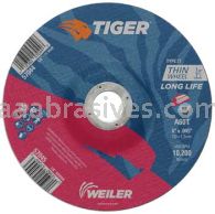 Weiler 57045 6" x .045" TIGER AO Type 27 Cutting Wheel A60T 7/8" AH