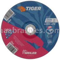 Weiler 57047 9" x 1/16" TIGER AO Type 27 Cutting Wheel A60T 7/8" AH