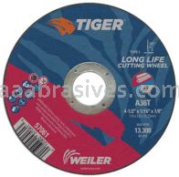 Weiler 57061 4-1/2" x 1/16" TIGER AO Type 1 Cut-Off Wheel A36T 7/8" AH