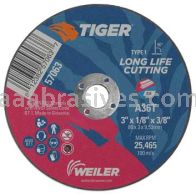 Weiler 57063 3" x 1/8" TIGER AO Type 1 Cut-Off Wheel A36T 3/8" AH