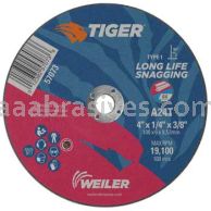 Weiler 57073 4" x 1/4" TIGER AO Type 1 Snagging Wheel A24T 3/8" AH