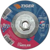 Weiler 57082 5" x 3/32" TIGER AO Type 27 Cutting Wheel A60T 5/8"-11 Nut