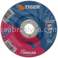 Weiler 57103 5" x 1/8" TIGER AO Type 27 Cut/Grind Combo Wheel A30S 7/8" AH