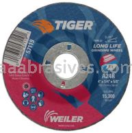 Weiler 57119 4" x 1/4" TIGER AO Type 27 Grinding Wheel A24R 5/8 AH
