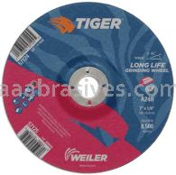 Weiler 57125 7" x 1/4" TIGER AO Type 27 Grinding Wheel A24R 7/8" AH
