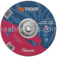 Weiler 57126 9" x 1/4" TIGER AO Type 27 Grinding Wheel A24R 5/8"-11 Nut