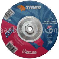 Weiler 57134 7"x 1/4" TIGER AO Type 28 Grinding Wheel A24R 5/8"-11 Nut