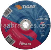 Weiler 57135 7"x 1/4" TIGER AO Type 28 Grinding Wheel A24R 7/8" AH