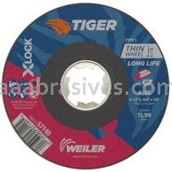 Weiler 57140 4-1/2" x .045" TIGER AO Type 1 Cutting Wheel A60T X-LOCK Arbor Hole