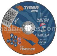 Weiler 58011 3" x .035" Tiger Zirc Type 1 Cut-Off Wheel Z60T 3/8" AH
