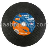 Weiler 58029 16" x 1/8"" TIGER ZIRC RAIL Type 1 Large Cutting Wheel Z24U 1" AH High Speed Saw
