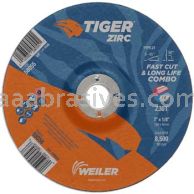 Weiler 58056 7" x 1/8" TIGER ZIRC Type 27 Cut/Grind Combo Wheel Z30T 7/8" AH