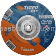 Weiler 58080 7"x 1/4" TIGER ZIRC Type 28 Grinding Wheel Z24T 5/8"-11 Nut