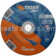 Weiler 58081 7"x 1/4" TIGER ZIRC Type 28 Grinding Wheel Z24T 7/8" AH