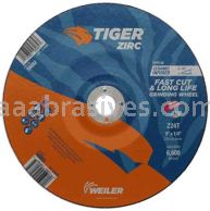 Weiler 58083 9"x 1/4" TIGER ZIRC Type 28 Grinding Wheel Z24T 7/8" AH