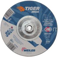Weiler 58116 7" x 1/8" TIGER INOX Type 27 Cut/Grind Combo Wheel INOX30T 5/8"-11 Nut