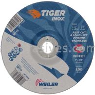 Weiler 58117 7" x 1/8" TIGER INOX Type 27 Cut/Grind Combo Wheel INOX30T 7/8" AH