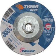 Weiler 58122 5" x 1/4" TIGER INOX Type 27 Grinding Wheel INOX24R 5/8"-11 Nut