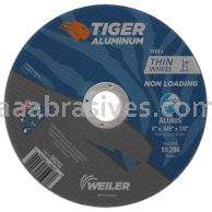 Weiler 58202 6" x .045" TIGER ALUMINUM Type 1 Cut-Off Wheel ALU60S 7/8 AH