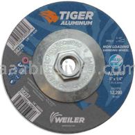 Weiler 58228 5" x 1/4" TIGER ALUMINUM Type 27 Grinding Wheel ALU24R 5/8-11 Nut