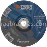 Weiler 58231 7" x 1/4" TIGER ALUMINUM Type 27 Grinding Wheel ALU24R 7/8 AH