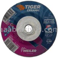 Weiler 58326 4-1/2" x 1/4" TIGER CERAMIC Type 27 Grinding Wheel CER24R 5/8-11 Nut