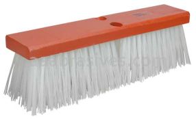 Weiler 70210 14" Street Broom 4" Trim White Polypropylene Fill Orange Block