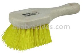 Weiler 79120 8" Utility Scrub Brush Yellow Polypropylene Fill Short Handle Foam Block